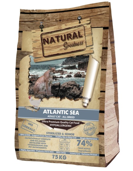 Receta Cat Atlantic Sea 1.5KG | Pienso Natural sin Cereales para Gatos