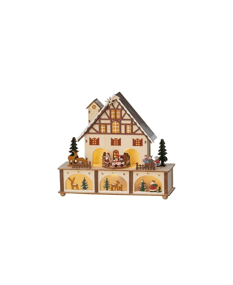 ESCENARIO L.10cm x W.27cm x H.24.3cm LED MADERA  BLANCO/CALIDO