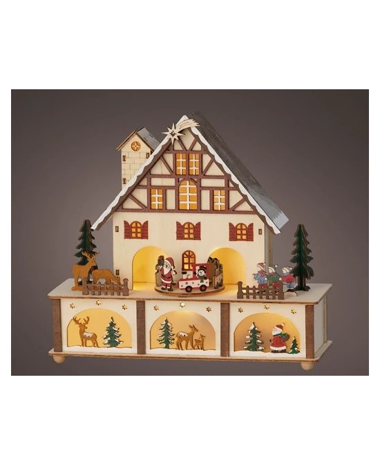 ESCENARIO L.10cm x W.27cm x H.24.3cm LED MADERA  BLANCO/CALIDO