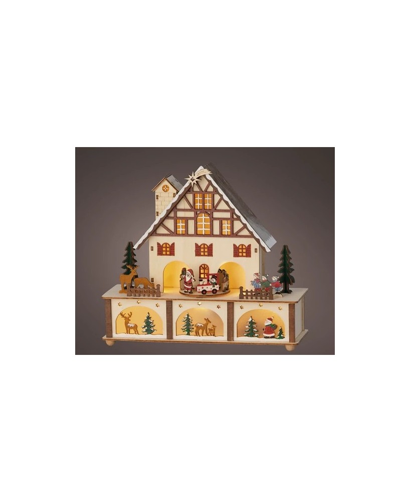 ESCENARIO L.10cm x W.27cm x H.24.3cm LED MADERA  BLANCO/CALIDO