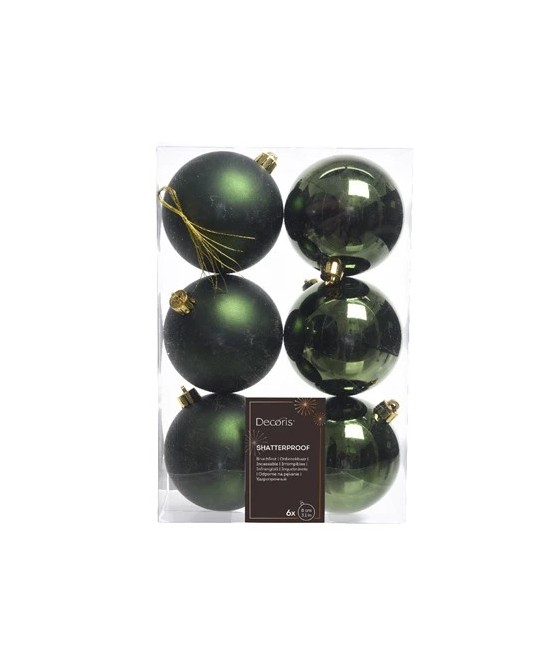 BOLA NAVIDEÑA BOX 6 8CM VERDE