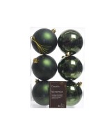 BOLA NAVIDEÑA BOX 6 8CM VERDE