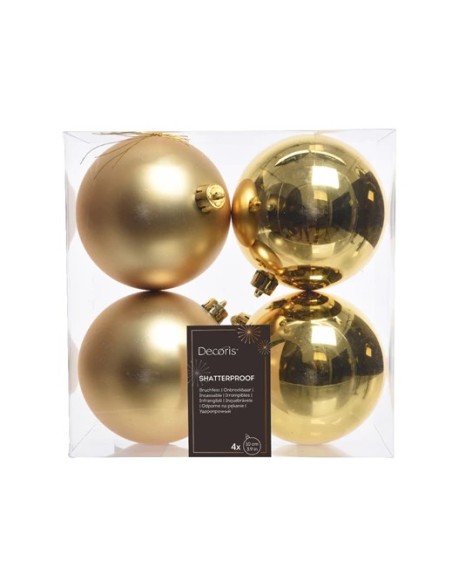 BOLA NAVIDEÑA BOX 4  10CM DORADO