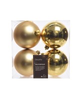 BOLA NAVIDEÑA BOX 4  10CM DORADO