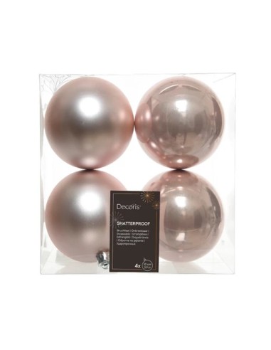 BOLA NAVIDEÑA BOX4  10CM ROSA