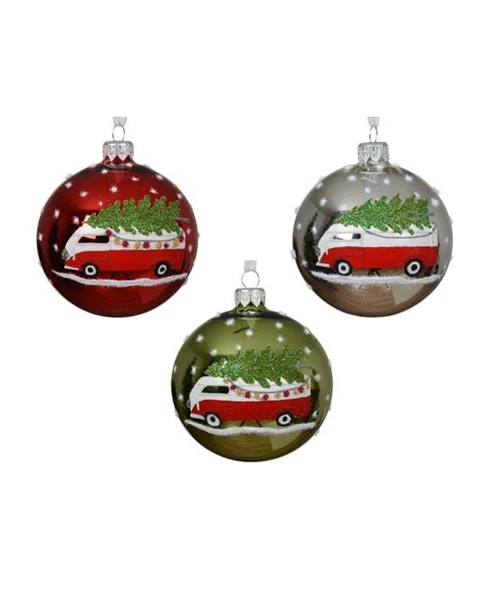 BOLA NAVIDAD FURGONETA BRILLANTE