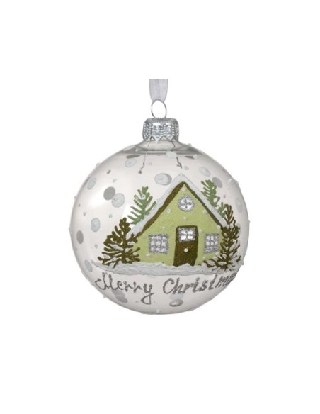 BOLA NAVIDAD CASA CON FELIZ NAVIDAD