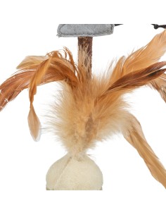 Bola con Pluma y Sonido para Gatos 15 cm  Juguete Interactivo Seguro y Duradero 2