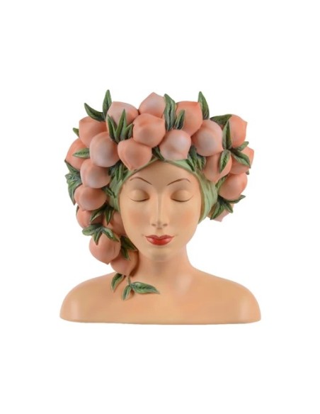 MACETA BUSTO CON MELOCOTONES 26.8X22.3X30CM