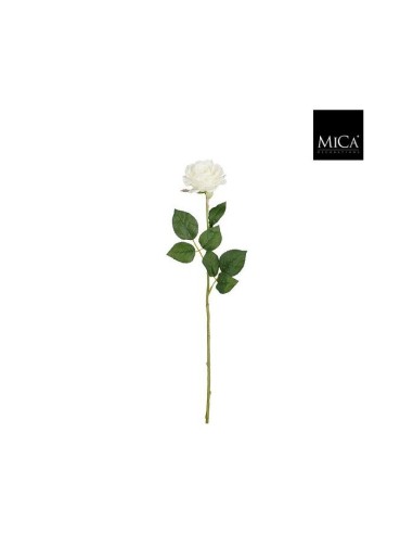 ROSA DIAMANTE ARTIFICIAL 52CM   BLANCA