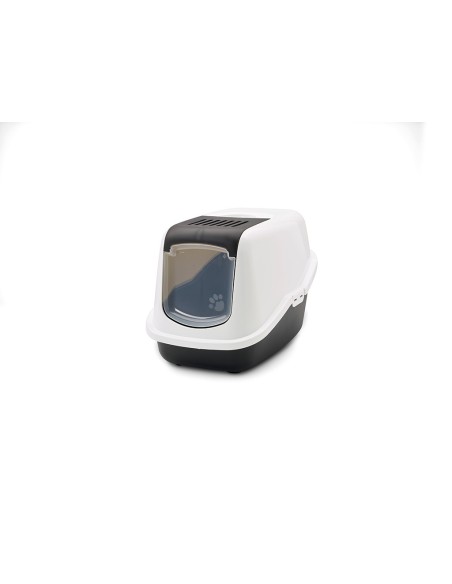 Savic Casita WC Nestor Negra caja de arena para gatos diseño compacto y fácil limpieza