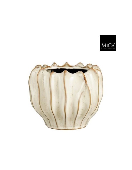 MACETA THOM REDONDO BLANCO 19X23X23.5CM