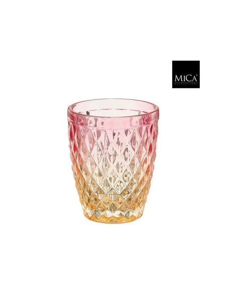 VASO DE AGUA CRISTAL ROSA  10X8CM