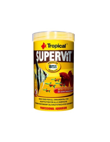 Supervit Basic 1000ml alimento en escamas para peces tropicales nutrición saludable