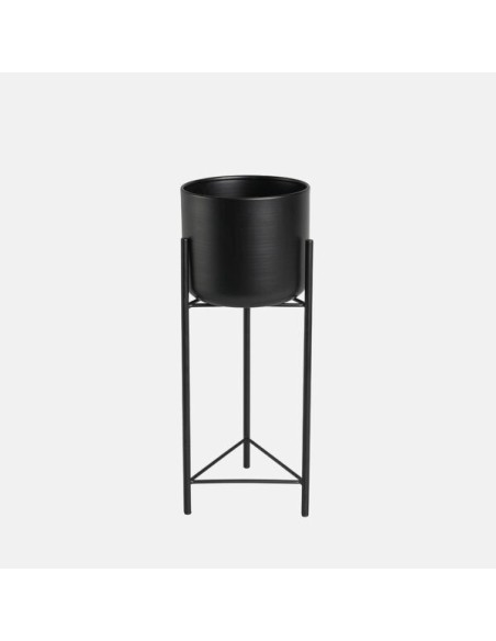 Cubre macetas Pluma 13x12x32 cm Negro  Diseño elegante y resistente para interior y exterior