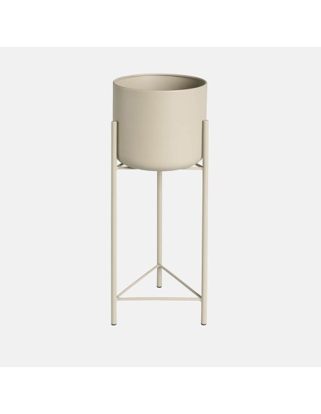 Cubre macetas Pluma 17x15x45 cm Crema  Elegancia y resistencia para interiores y exteriores