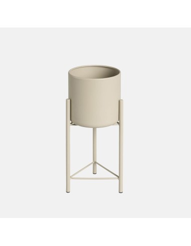 Cubre macetas Pluma 13x12x32 cm Crema  Elegancia y resistencia para interiores y exteriores

