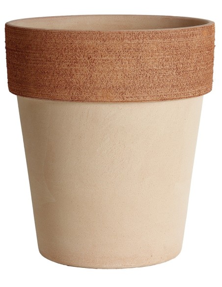 Maceta Alta Graffiatta 31 cm Terra | Elegancia y Resistencia para Jardín e Interior