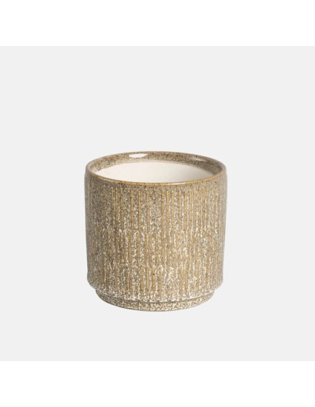 Maceta Aveia Tostado 18x16 cm  Cerámica Elegante para Interior y Exterior | Endanea Garden