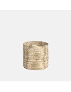 Basket Cilindro Tongi Mini Natural-Blanco 12x12 cm  Cesta Decorativa para Plantas y Objetos | Endanea Garden

