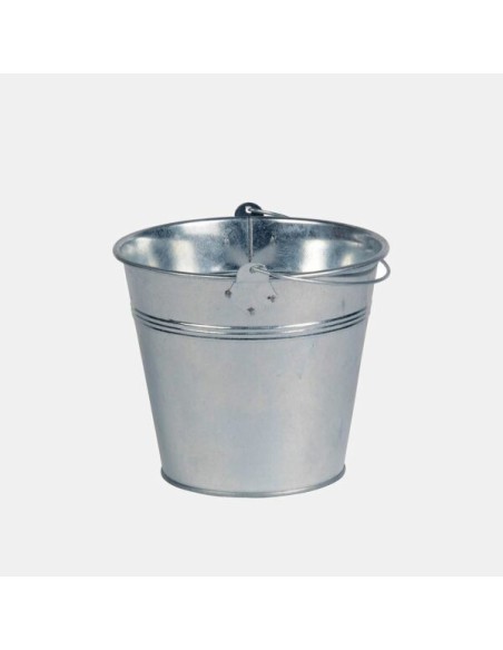 Cubo Zinc 17x15 cm  Resistente y Elegante para Jardín e Interior

