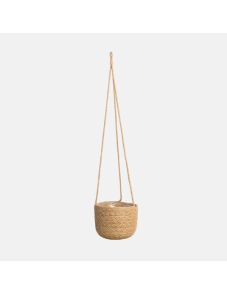 Basket Mila Natural 23x18 cm  Cesto Rústico de Fibra Natural para Balcones y Jardines

