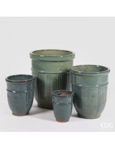 Vaso de Cerámica Verde 32 cm | Decoración Moderna y Versátil