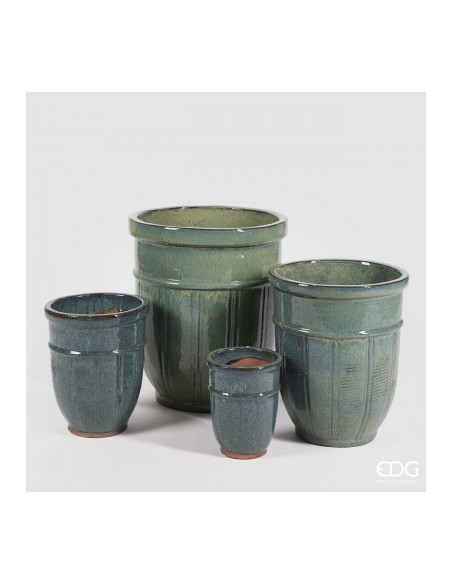Vaso de Cerámica Verde 41 cm | Decoración Moderna y Versátil