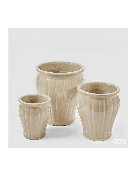 Vaso Righe Marfil Grande | Decoración Elegante y Sofisticada