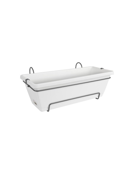 Jardinera con Soporte Barna 50 cm Blanco | Ideal para Jardín, Terraza y Balcón | Endanea Garden