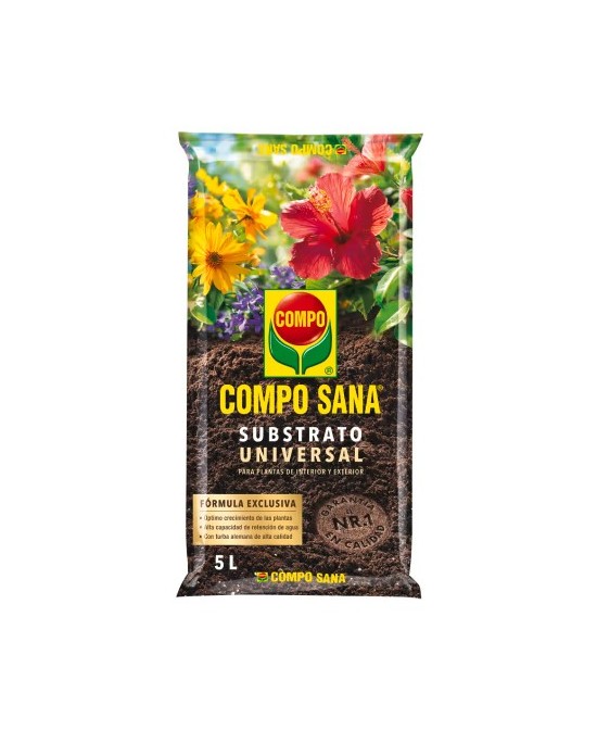 Sustrato COMPO SANA Universal 5L  Nutrición Equilibrada para Todo Tipo de Plantas

